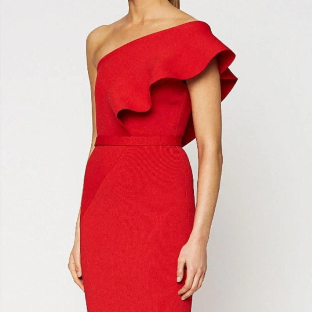 Scanlan Theodore crepe knit dress red XS - Picture 3 of 5